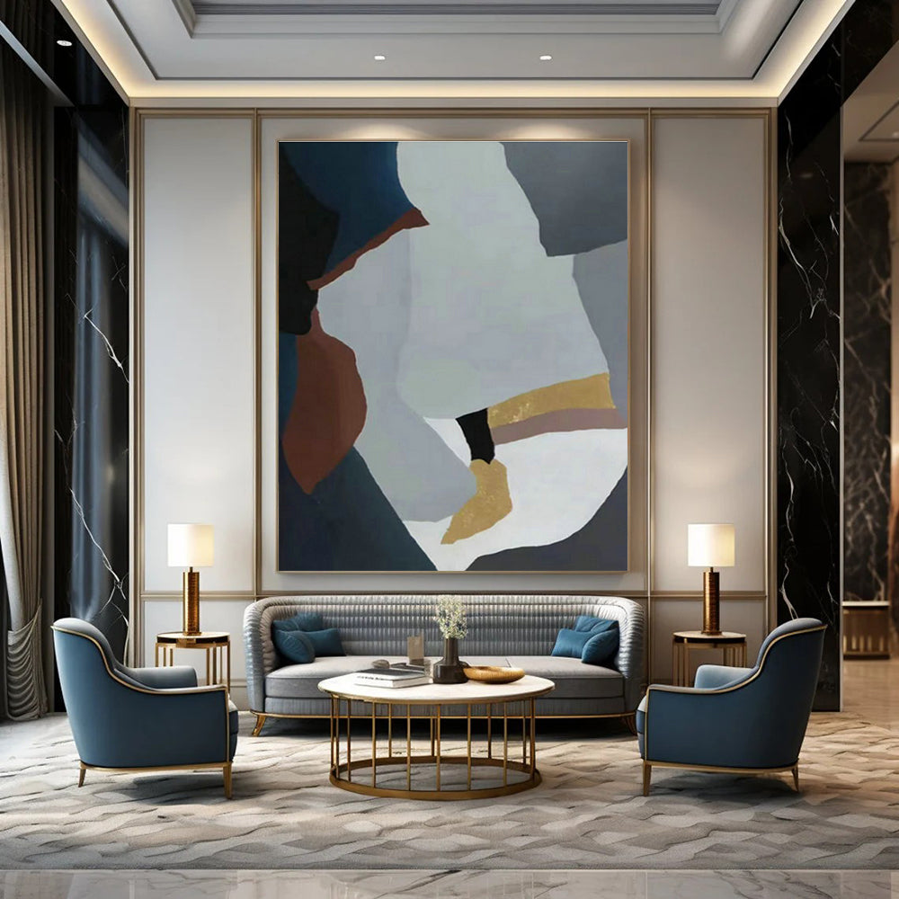Oversized Custom Abstract Paintings for Hallway & Cottage Living Room DLZ0565