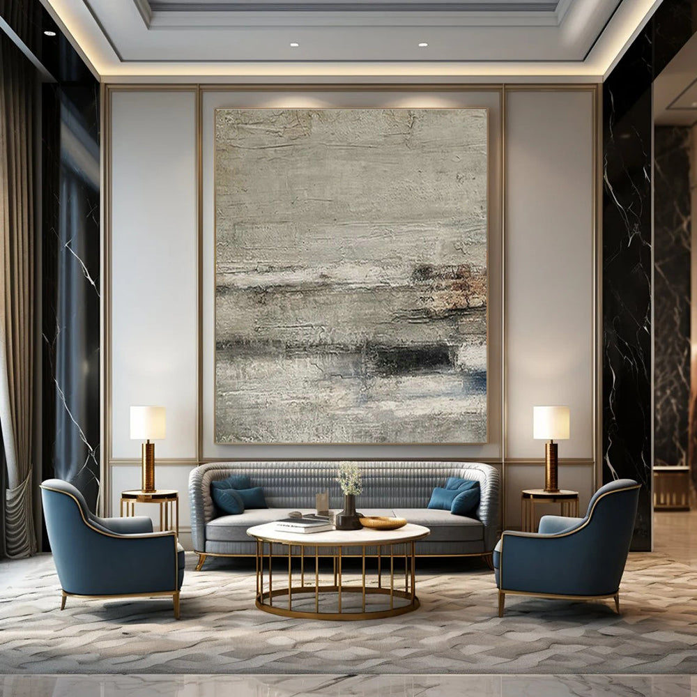 Large Customizable Handmade Abstract Painting for Living Room Bookshelf Wall and Bedroom Reading Nook DLZ1872