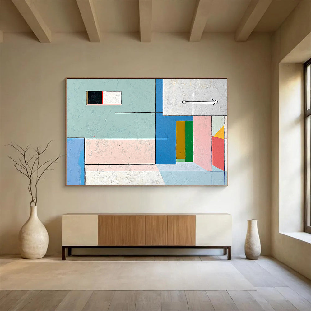 Colorful Geometric Interior Abstract Painting DYP084