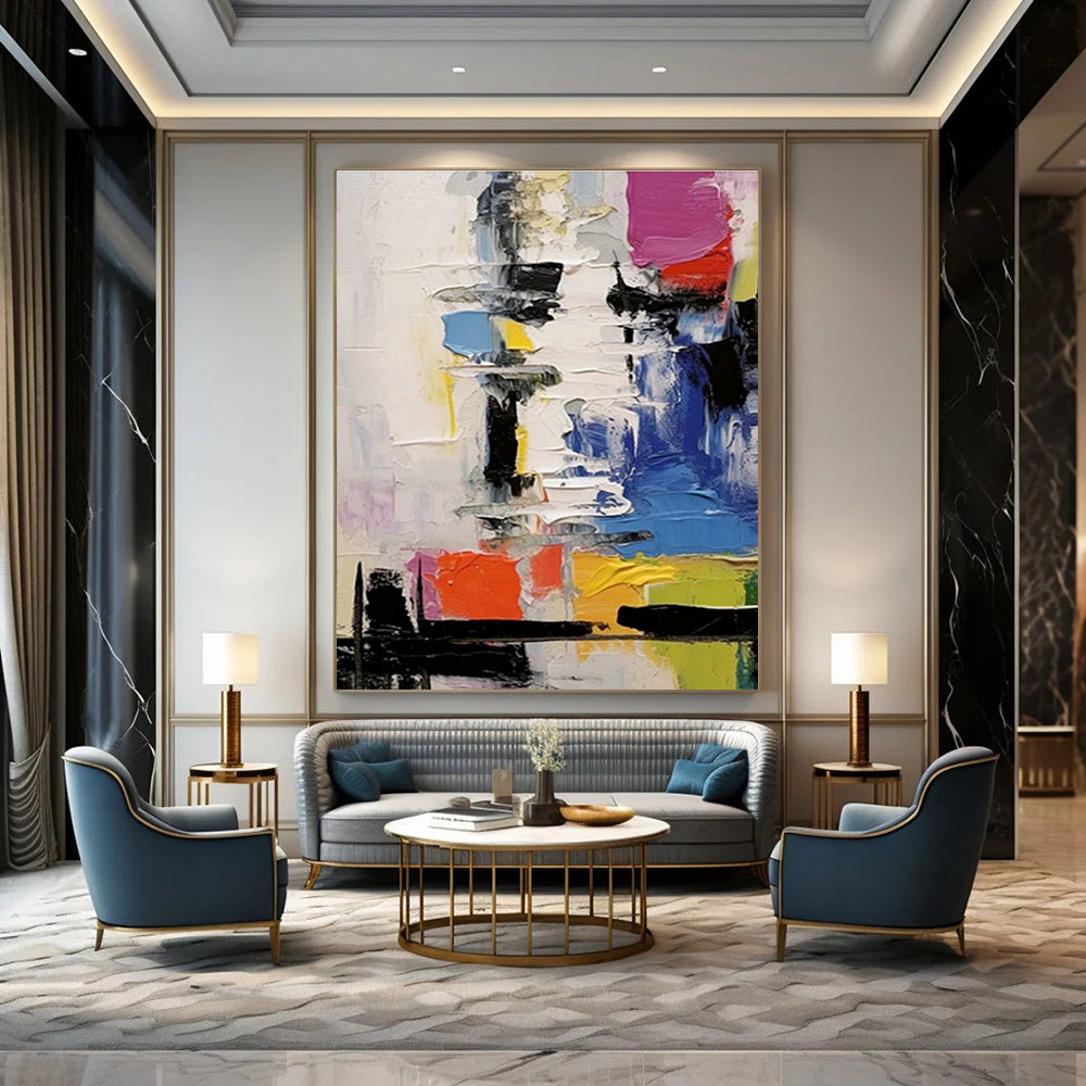 Customization of Large - sized Hand - Painted Abstract Paintings for Hallway, Enrich the Spatial Layers DLZ0368