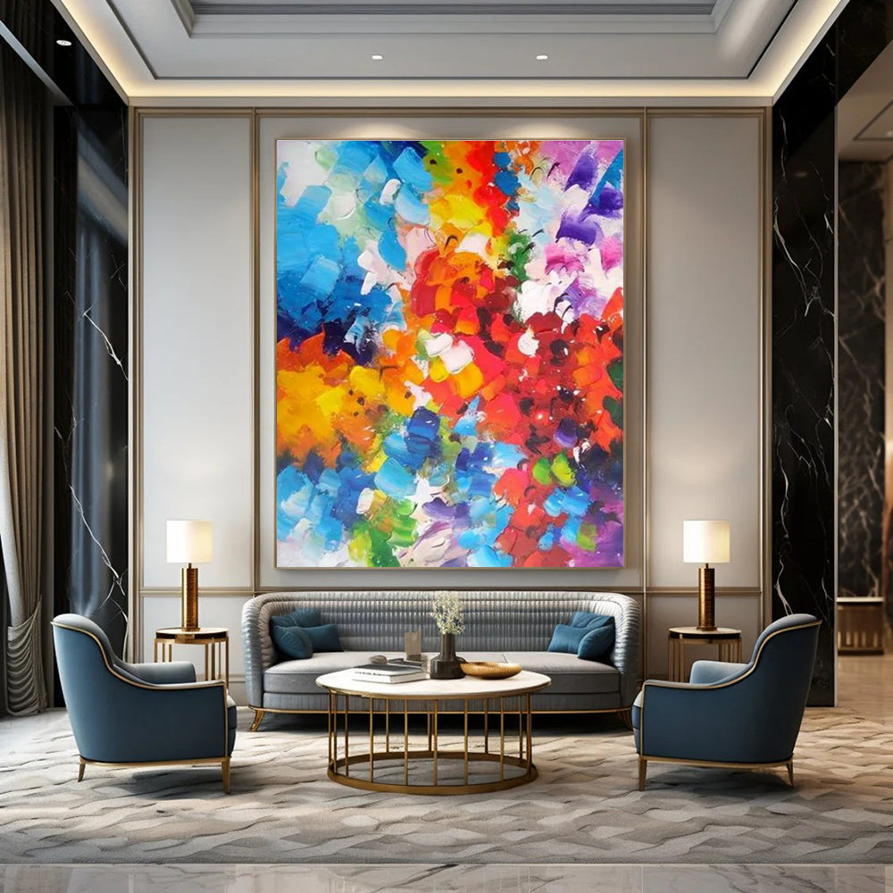 Rainbow - like Color Abstract Painting with a Spectrum of Hues ADGE415