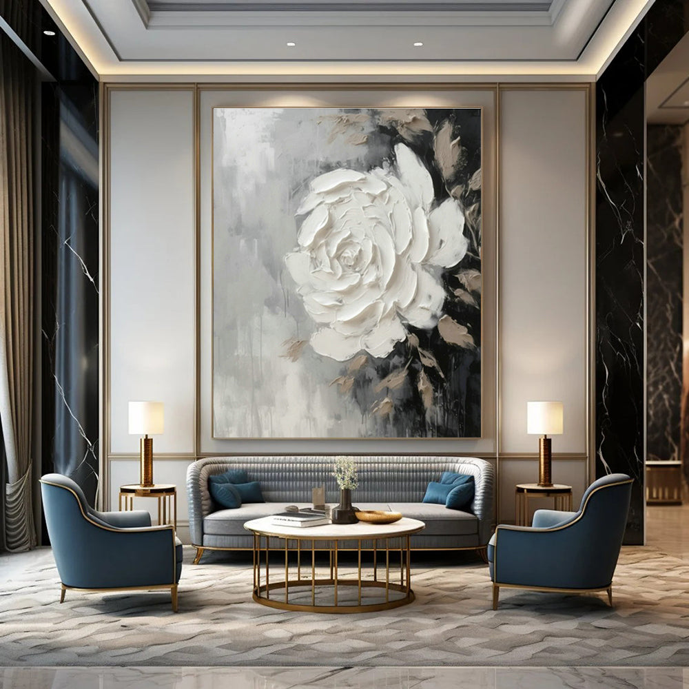 Oversized Hand - Painted Abstract Canvases for Bedroom Walk - in Closet Drawer Fronts & Dining Room China Cabinets DLZ0897
