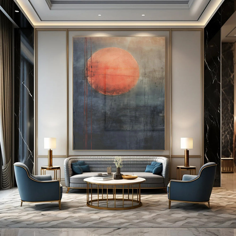 Gigantic - Stretch Hand - Painted Abstract Canvases for Living Room Open - Floor Plans & Cottage Great Rooms DLZ0747