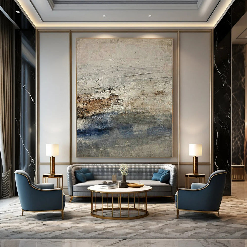 Extra-large Custom Hand-Painted Abstract Art for Dining Room Server Hutch Wall and Entryway Key Drop Zone DLZ1873