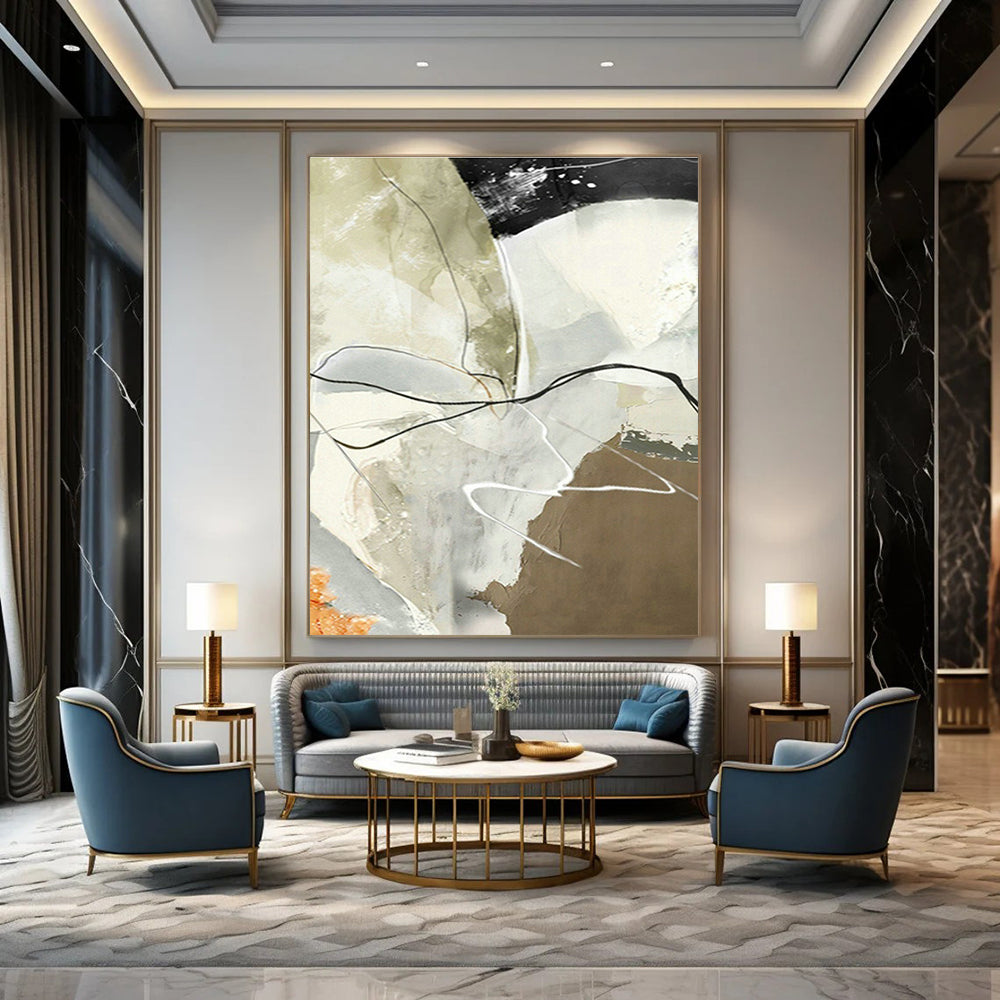 Mammoth Handmade Abstract Painting for Dining Room & Cottage Entryway DLZ1232