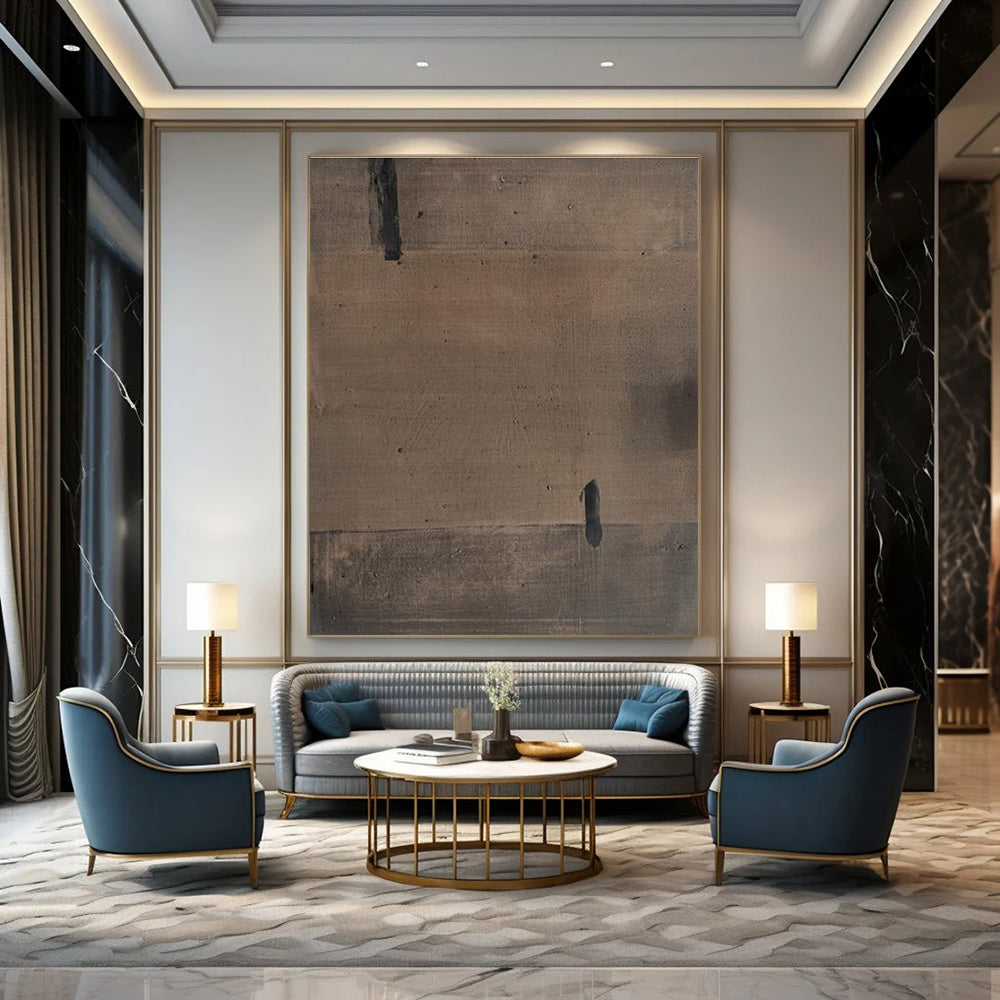 Simple Brown Abstract Painting with Understated Charm ADGE516