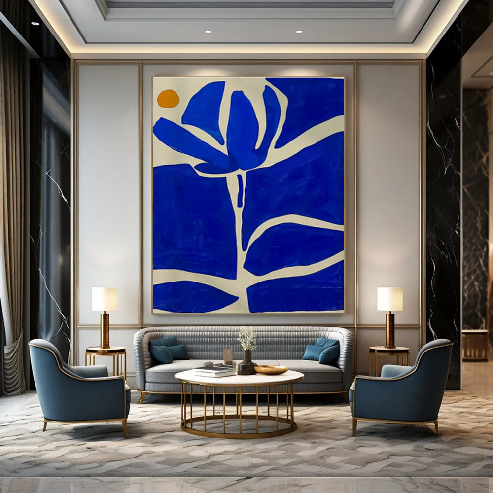 Large Customizable Hand-Painted Abstract Canvas for Living Room Bookshelf Wall and Entryway Key Drop Zone DLZ1846