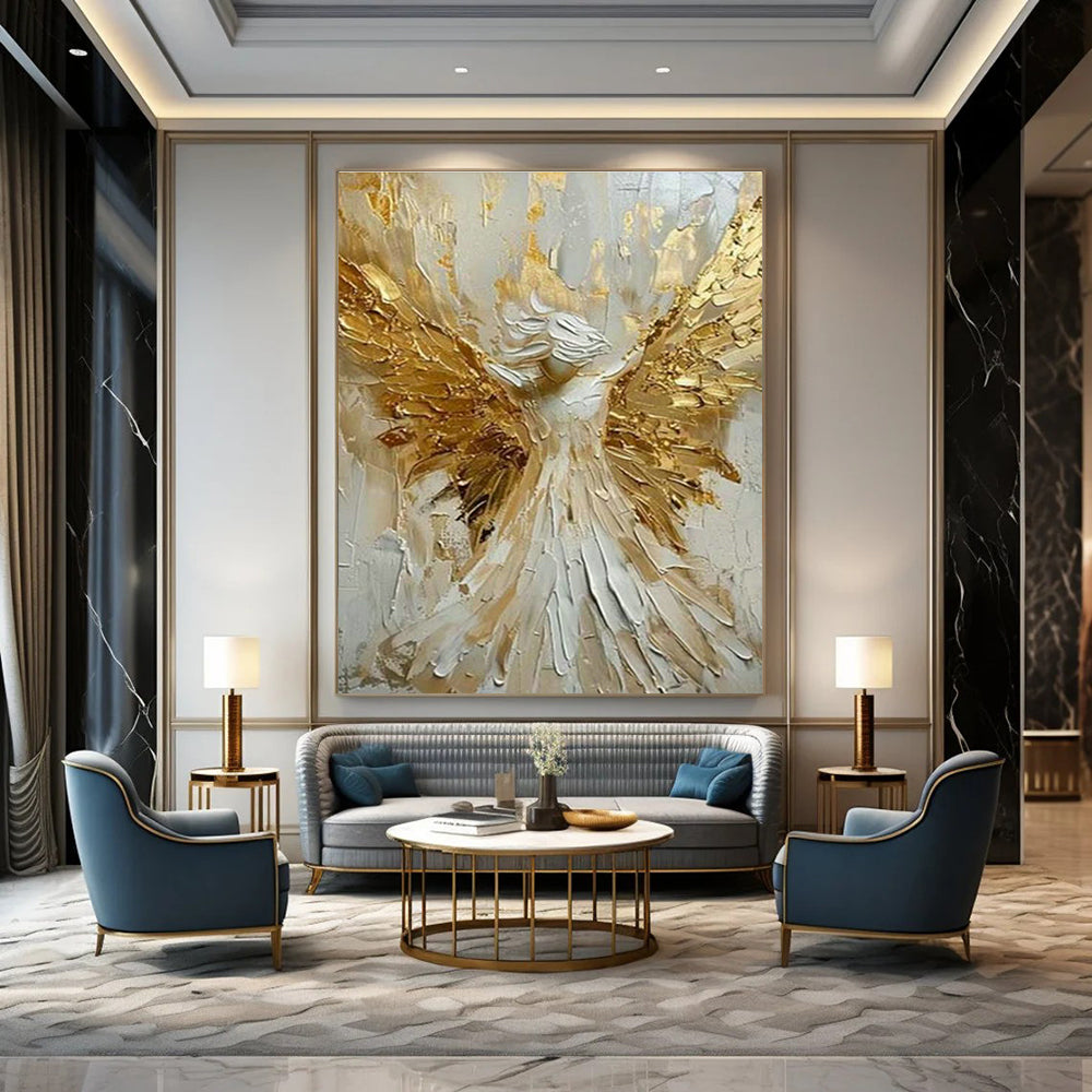 Extra - Large Custom Hand - Painted Abstract Painting for Dining Room, Elevate the Dining Experience DLZ0359