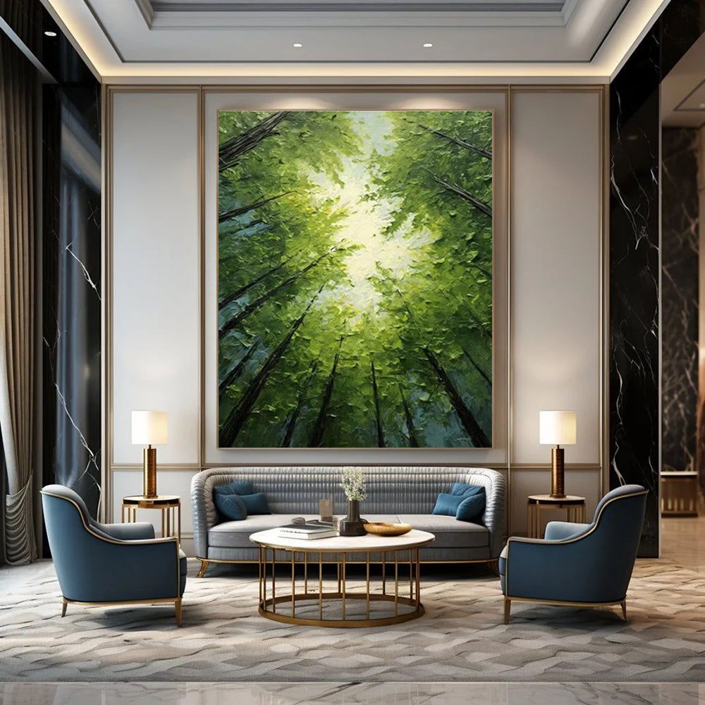 Green Forest Light Abstract Painting ADGE266