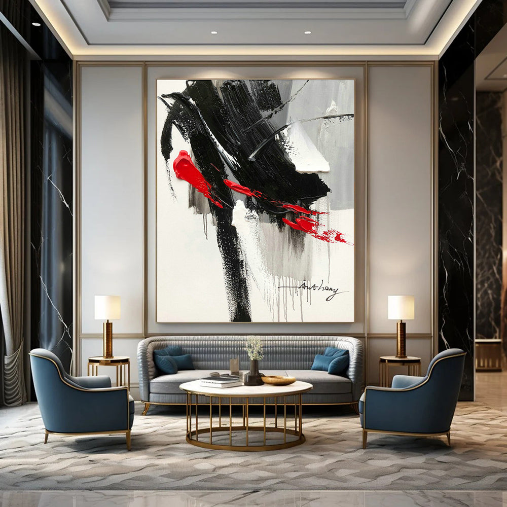 Grand - Sized Custom Abstract Canvases for Cottage Office Lofts and Bedroom Walk - in Showers DLZ0797