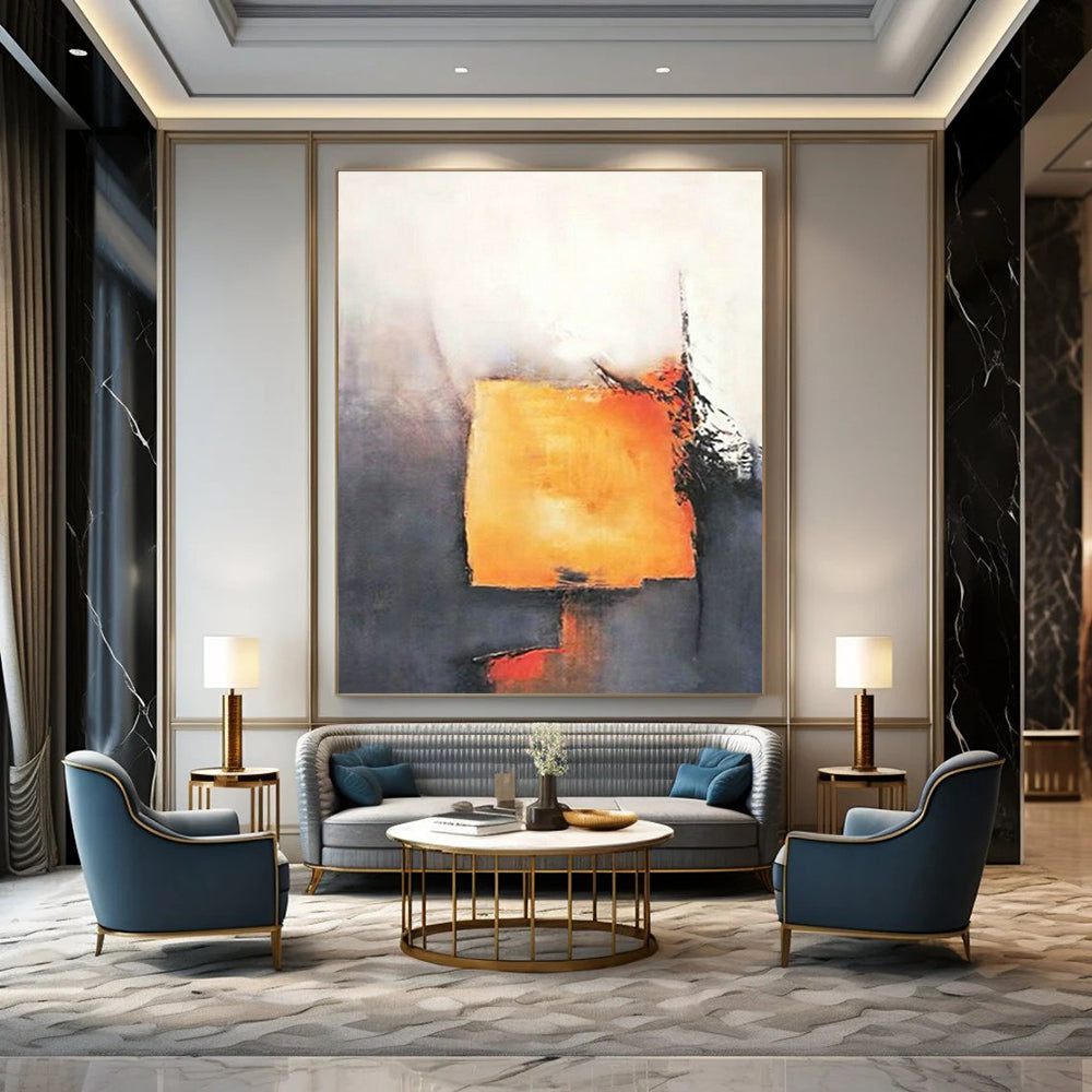 Custom - Made Hand - Painted Abstract Canvases for Bedroom Dresser Mirror Frames & Cottage Hallway Wall Clock Surrounds DLZ0929