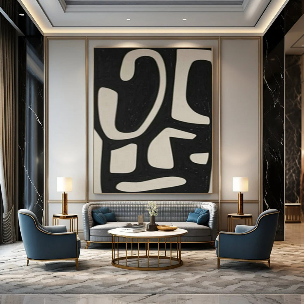 Oversized Custom Handmade Abstract Wall Art for Office Break Room and Cottage Dining Room Sideboard Wall DLZ1978