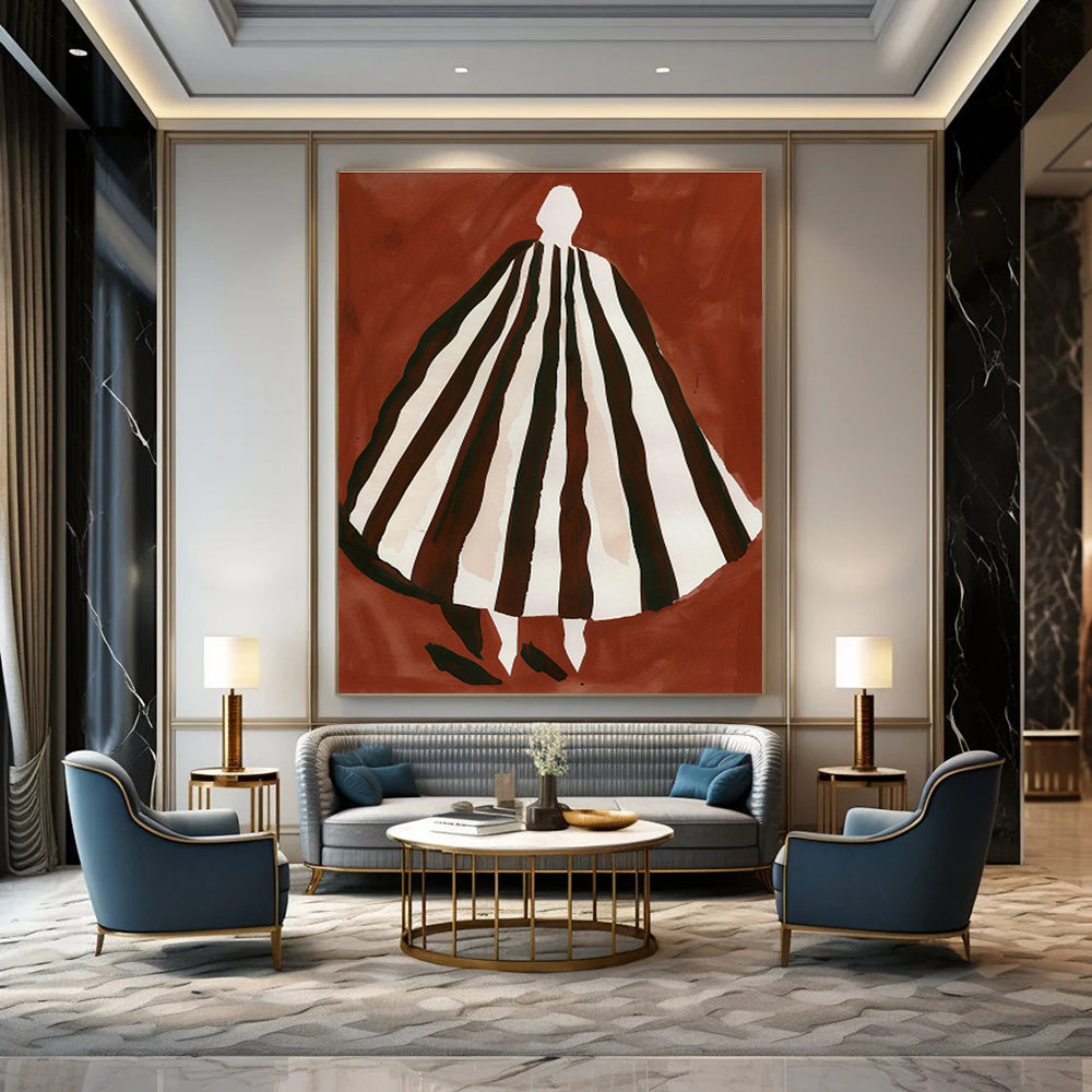 Grand - Sized Hand - Painted Abstract Murals for Cottage Office Loft Floors & Bedroom Window Seat Cushions DLZ0707