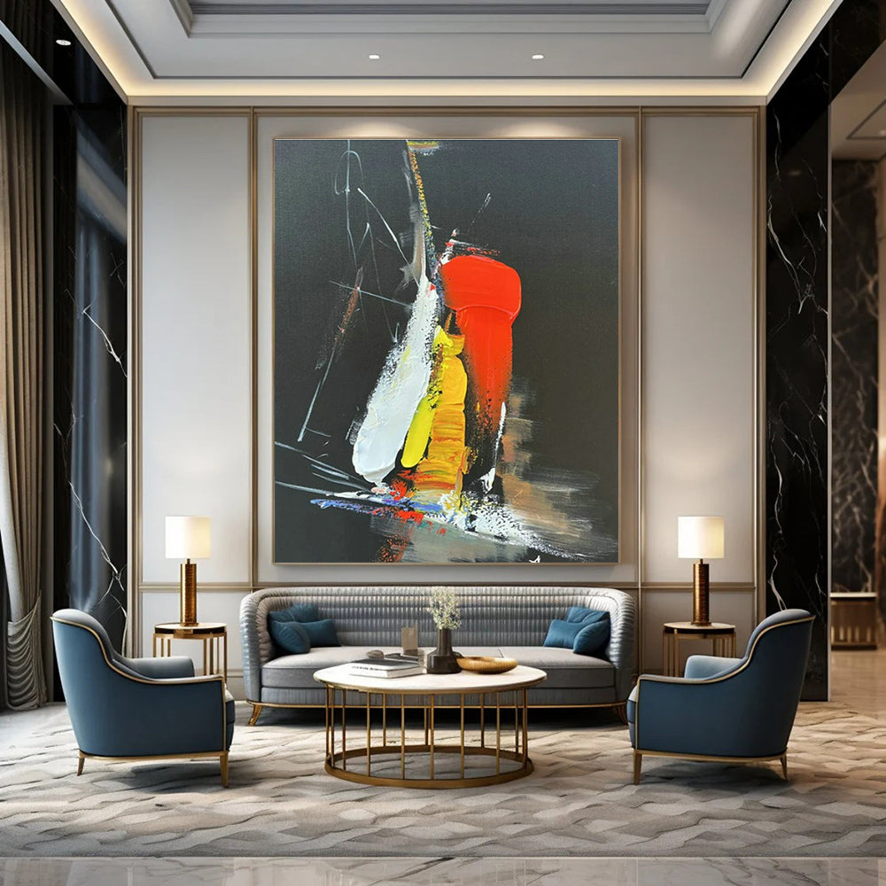 Custom Hand-Painted Abstract Painting for Cottage Living Room Coffee Table Wall and Bedroom Nightstand Wall DLZ1694