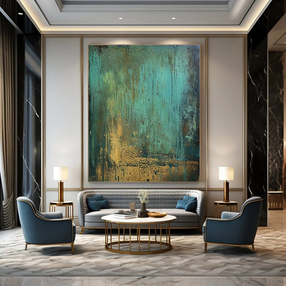 Large Hand-Painted Abstract Artwork for Entryway & Cottage Hallway DLZ1201