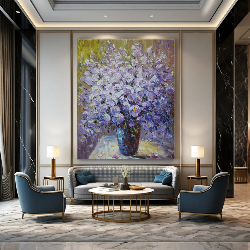 Custom - Designed Hand - Painted Abstract Canvas for Dining Room & Entryway DLZ1353