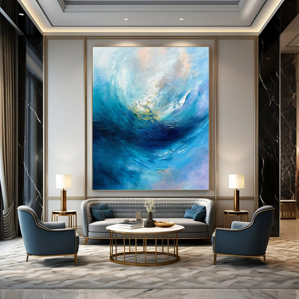 Customizable Handmade Abstract Canvas for Dining Room and Cottage Entryway DLZ1528