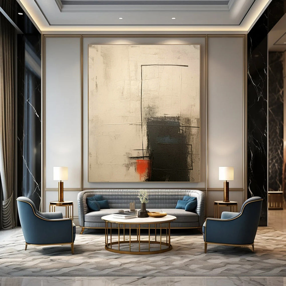 Oversized Hand - Painted Abstract Canvases for Bedroom Dressing Rooms & Dining Room Wine Cellars DLZ0839