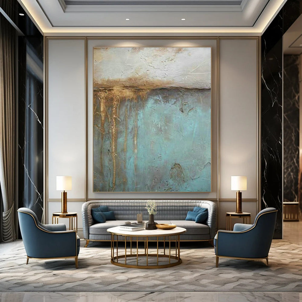 Large Custom Handmade Abstract Canvas for Hallway and Dining Room DLZ1473