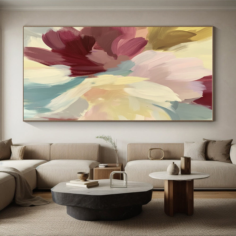 Pastel - colored Flower Abstract Painting with Soft Brushstrokes GER413
