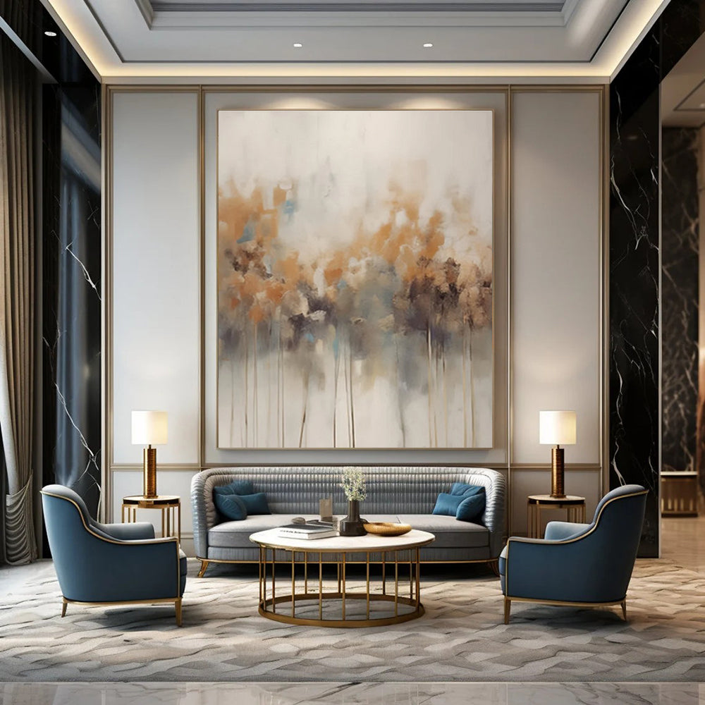 Soft Landscape Abstraction with Beige, Orange, and Blue ADGE117