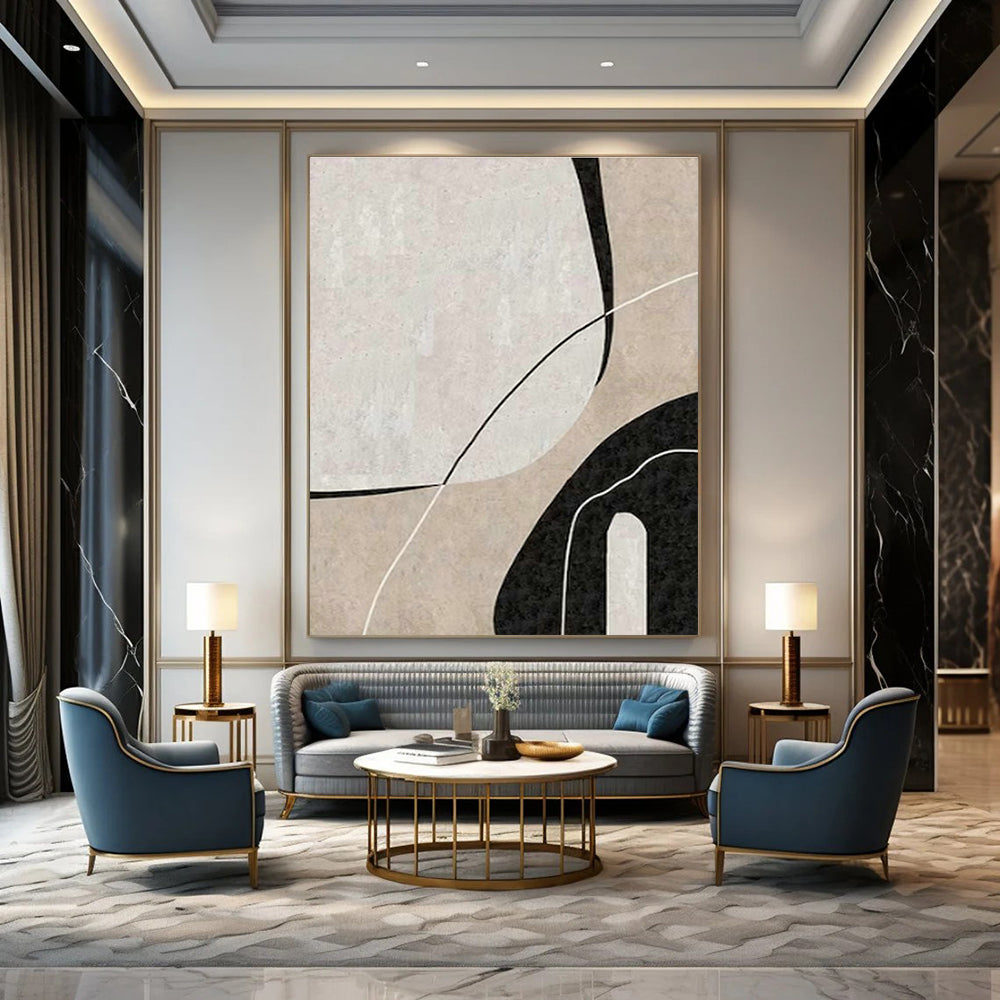 Mammoth Custom-Fit Handmade Abstract Painting for Living Room & Office DLZ2070
