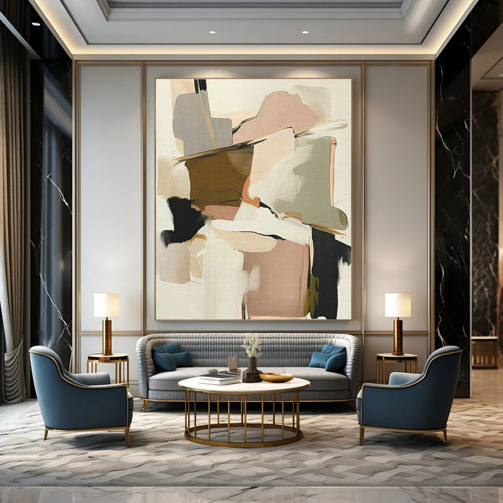 Large Custom Handmade Abstract Painting for Cottage Office and Cottage Dining Room DLZ1642
