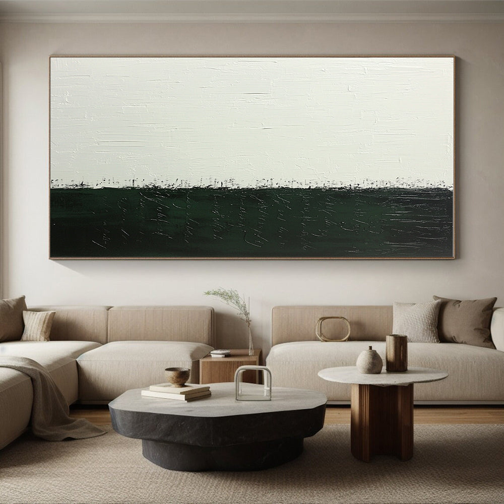 Split - Color Abstract with White and Dark Green GER308