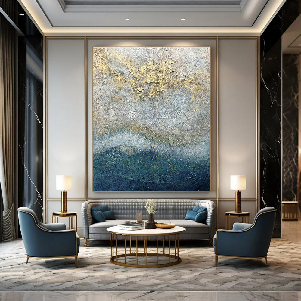 Handmade Large Abstract Painting, Demonstrating the Artistic Charm of Living Room and Foyer DLZ0965