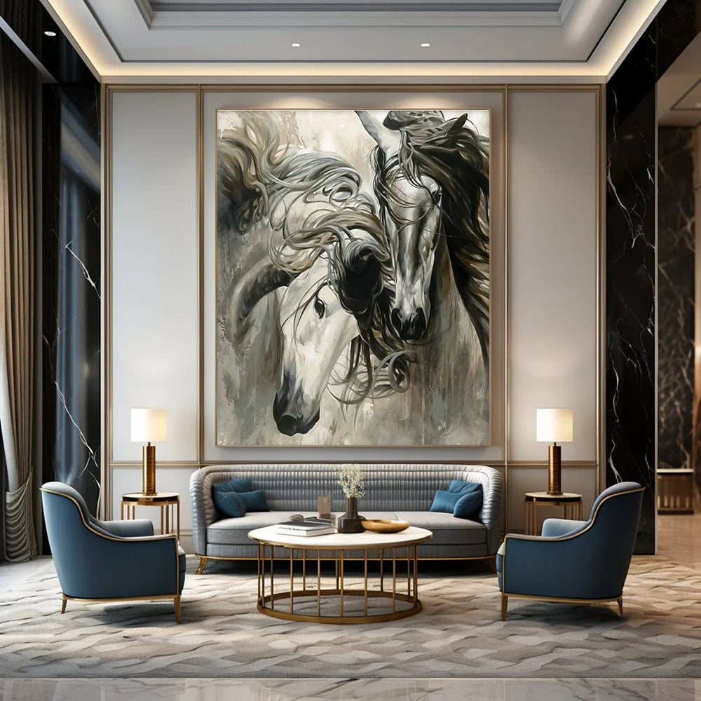 Oversized Abstract Painting for Living Room & Entryway DLZ2344