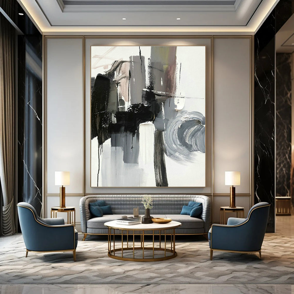 Large Handcrafted Abstract Art for Dining Room & Entryway DLZ1278