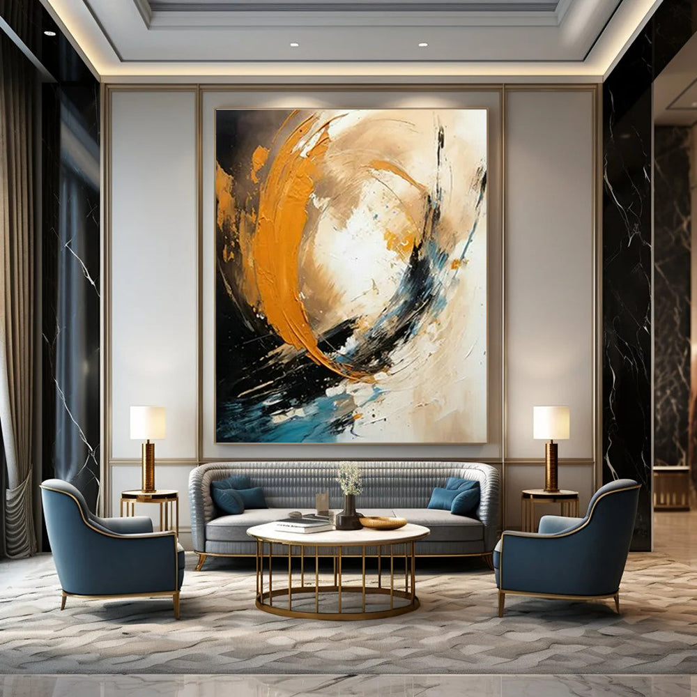 Large Custom Handmade Abstract Canvas for Cottage Bedroom Window Alcove and Living Room Outdoor - Inspired Wall DLZ1712