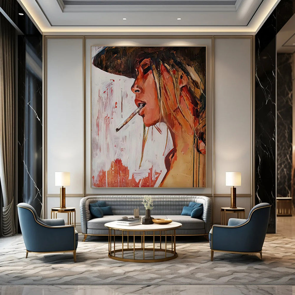 Hand-Painted Abstract Artwork for Dining Room & Cottage Entryway DLZ2342