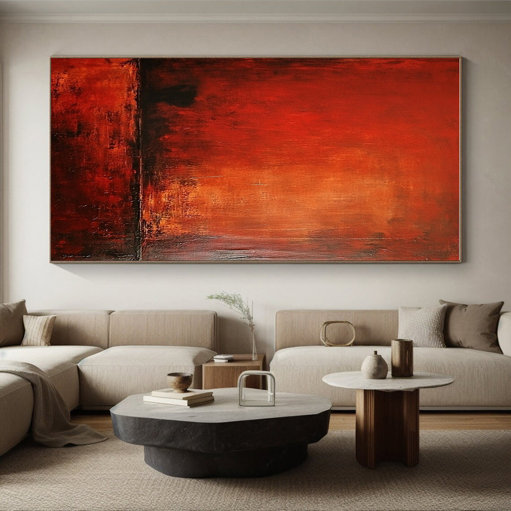 Red Textured Abstract Painting with Intense Hues GER127