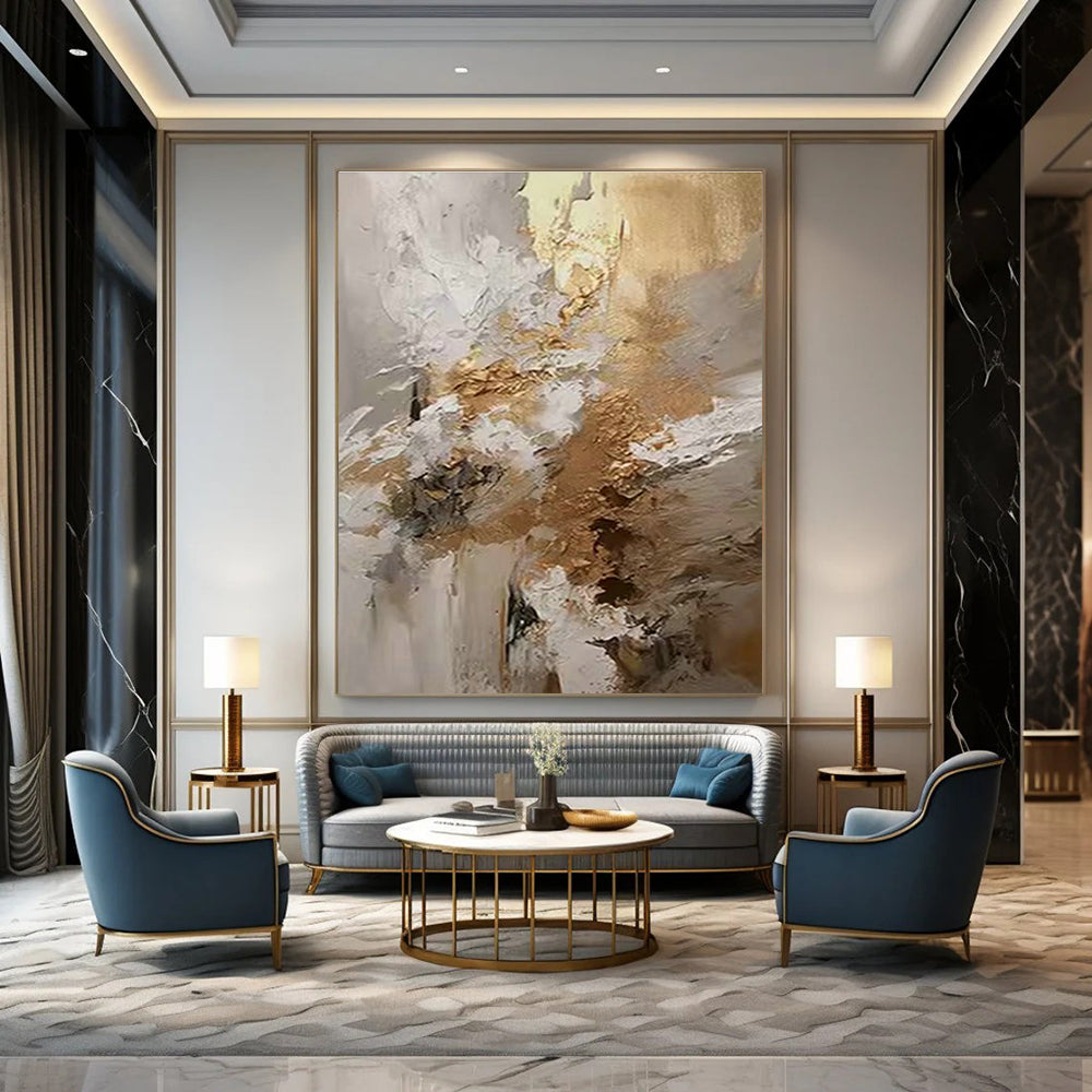 Immense Hand-Painted Abstract Wall Art for Cottage Office & Living Room DLZ1253