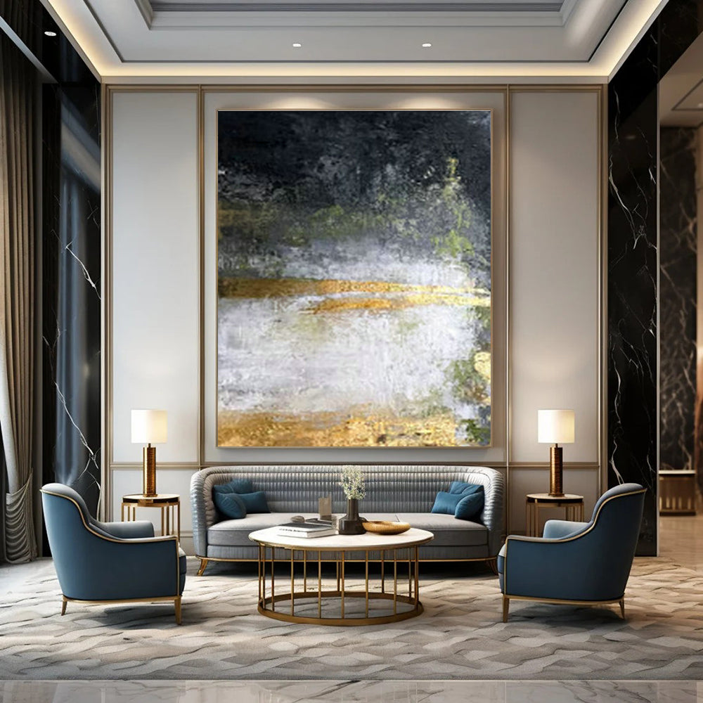 Extra-large Custom Handmade Abstract Painting for Bedroom Walk-out Balcony Wall and Dining Room Dessert Station Wall DLZ1905