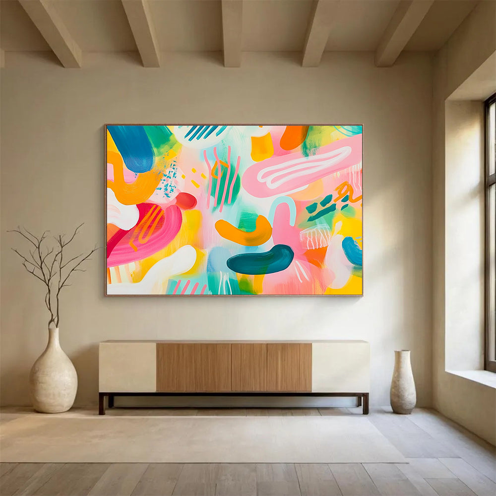 Colorful Playful Shapes Abstract Painting DYP074