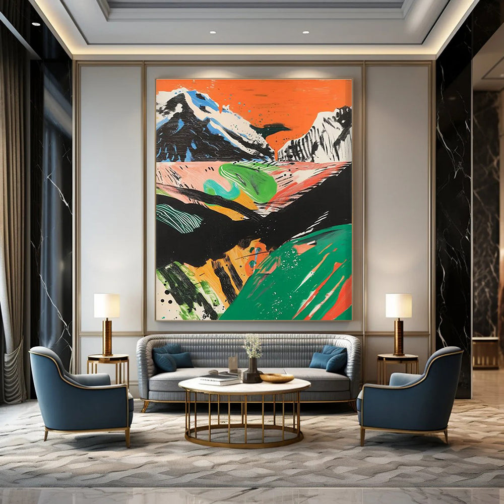Colorful Abstract Mountain Landscape Painting ADGE092