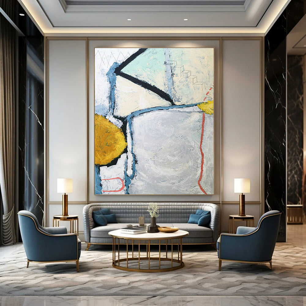 Vastly Extended Custom - Painted Abstract Wall Hanging for Living Room & Hallway DLZ1112