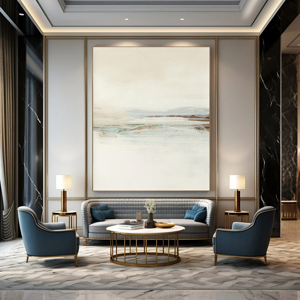 Neutral Tones Coastal Hues Abstract Painting ADGE224