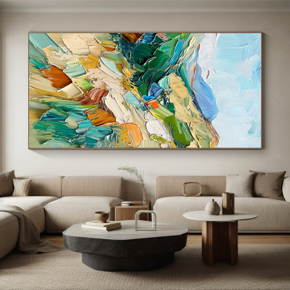 Colorful Landscape Abstract Painting with Thick Impasto GER074