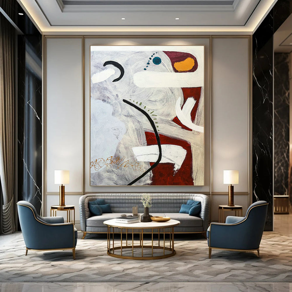 Monumental - Sized Custom Abstract Painting for Dining Room & Hallway DLZ1098