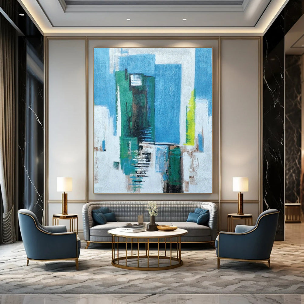 Custom Hand - Painted Abstract Art for Cottage Entryway and Bedroom DLZ0762