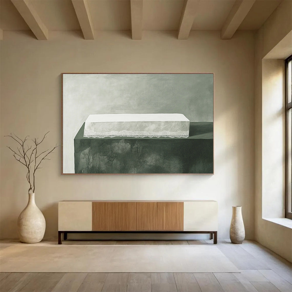 White Lace Box - Minimalist Still Life Painting DYP054