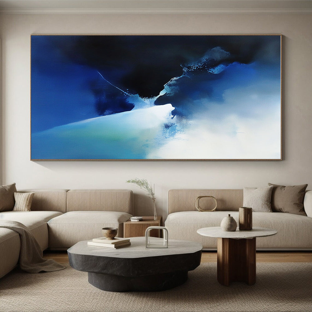 Blue Mist - like Abstract Painting with Subtle Gradients GER401