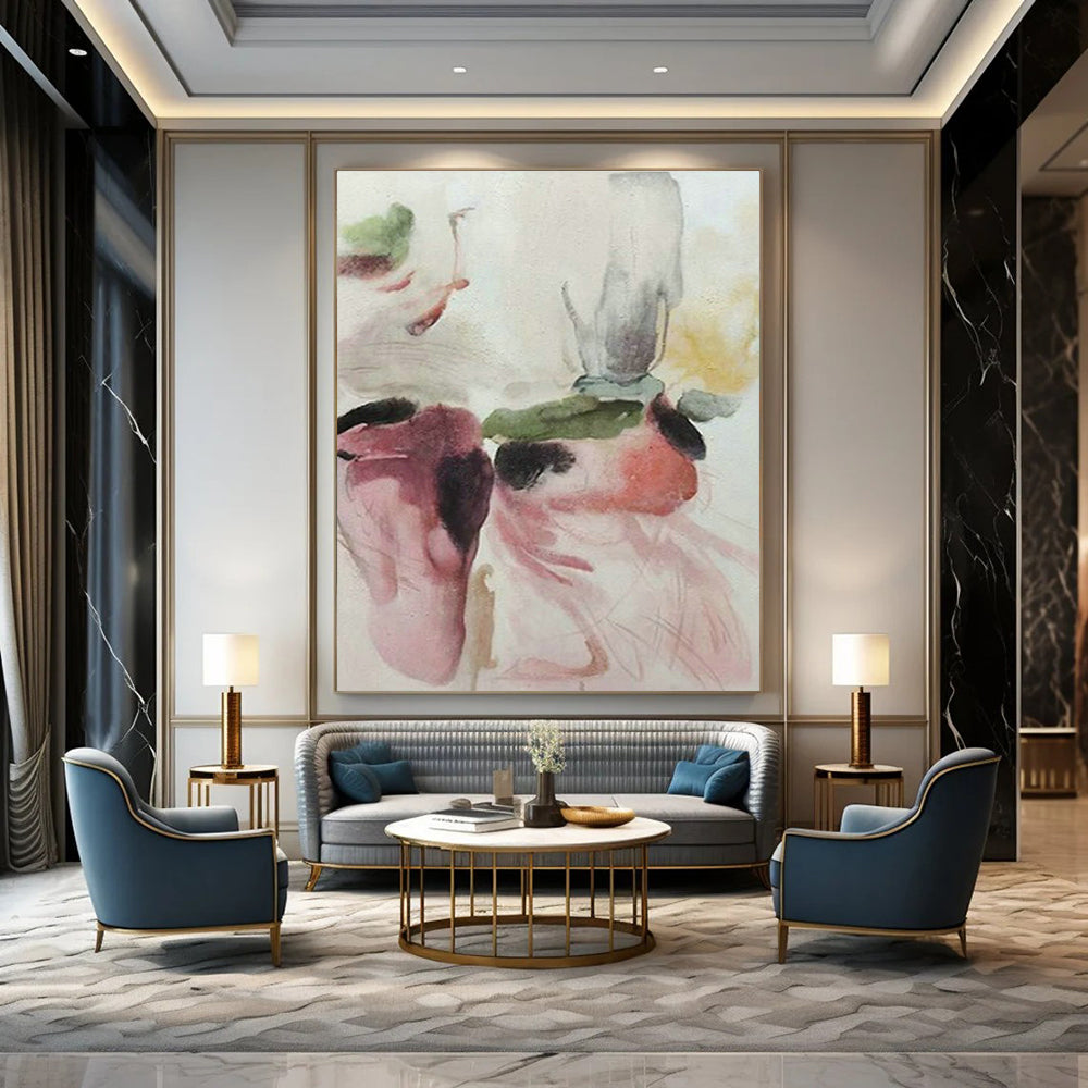 Large Customizable Hand-Painted Abstract Art for Hallway Coat Rack and Living Room Entertainment Center Wall DLZ1968