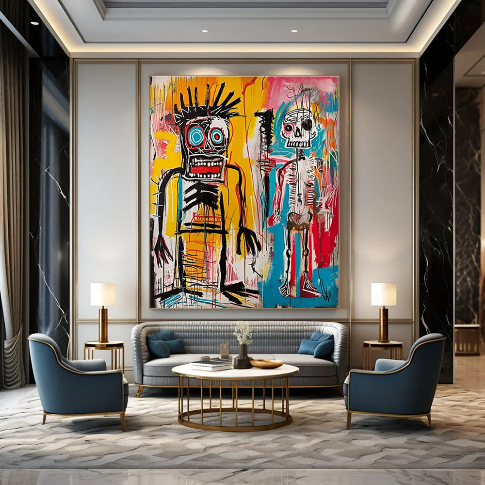 Abstract Figures Painting with Bold Colors and Expressive Lines ADGE099