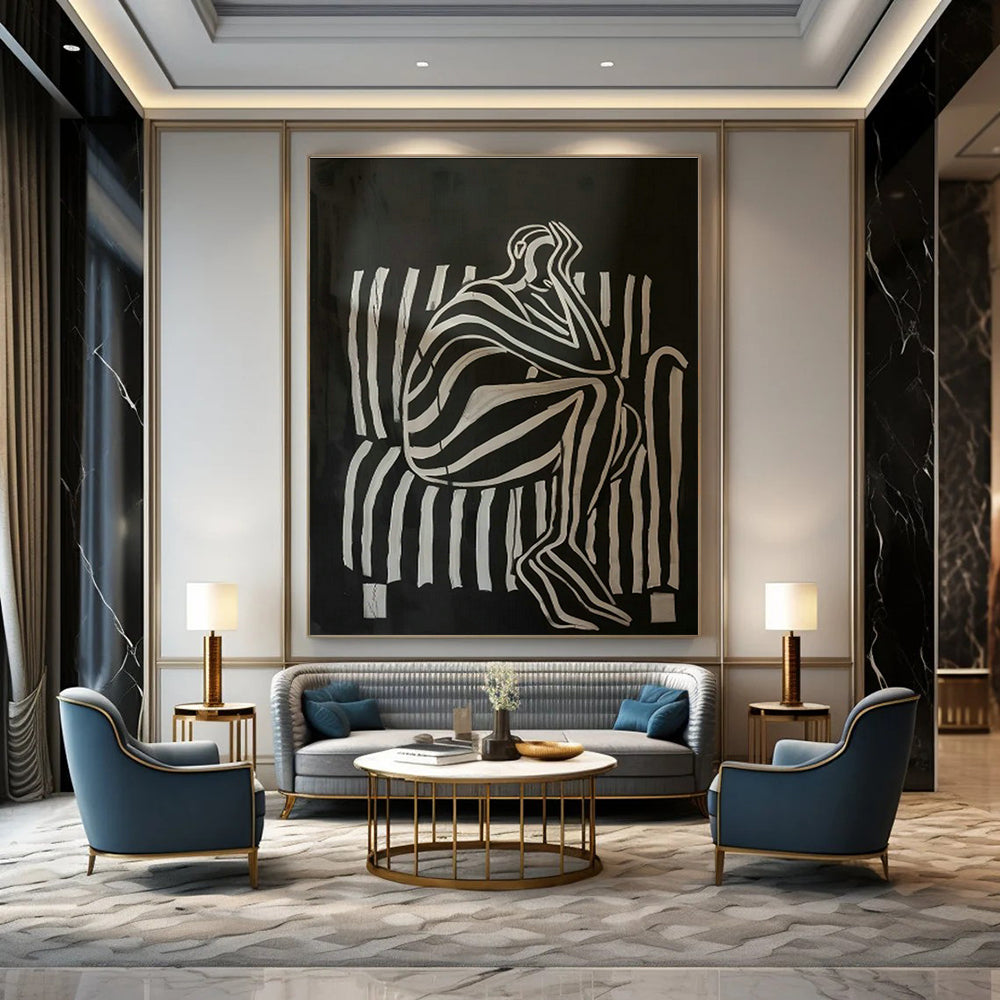 Custom Hand - Painted Abstract Art for Cottage Entryway Pet Feeding Stations & Living Room TV Console Tables DLZ0700