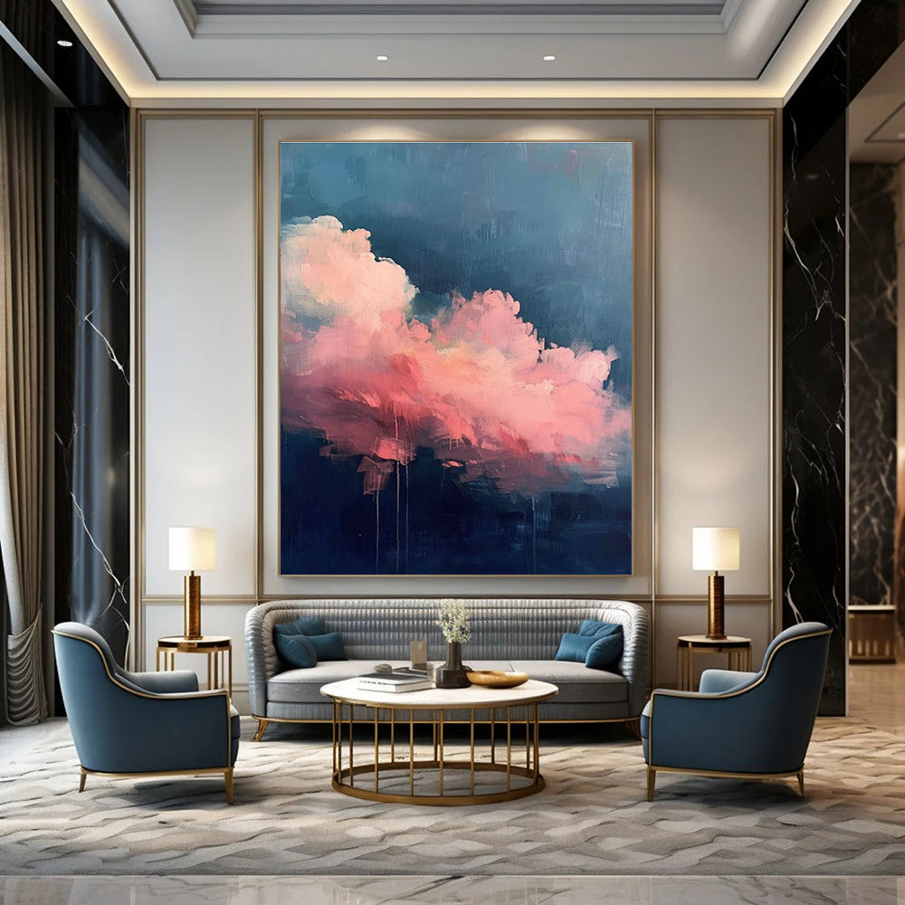 Oversized Abstract Hand - Painted Murals for Dining Room Bay Windows & Entryway Mudrooms DLZ0584