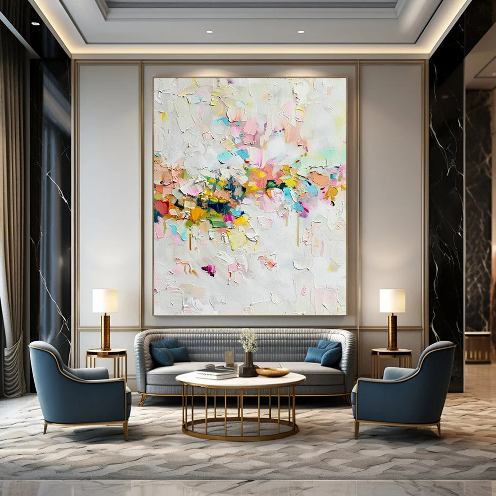 Oversized Custom Handmade Abstract Wall Art for Office Breakout Area and Dining Room Banquette Seating Wall DLZ1920